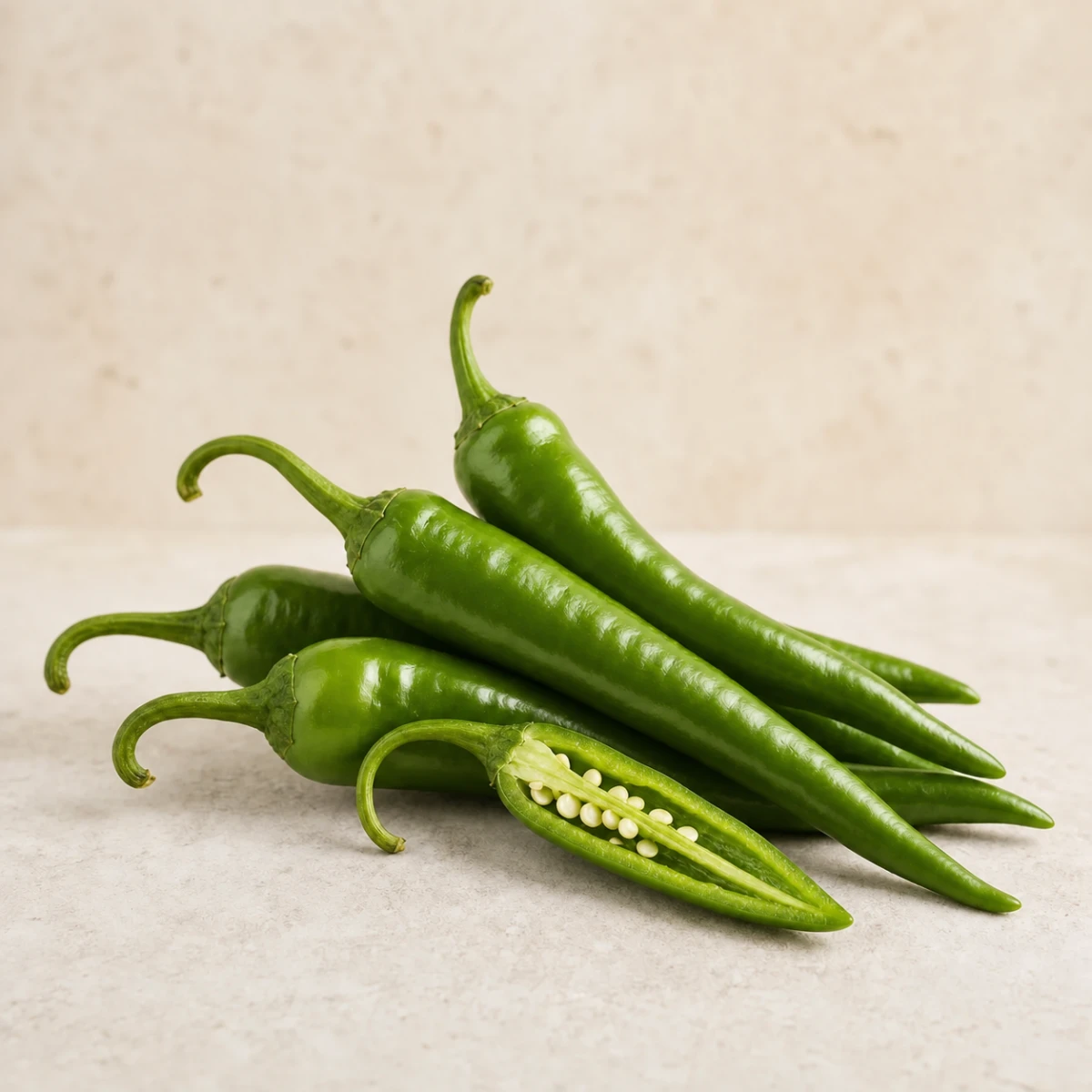 Green Hot Peppers
